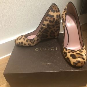 NBW Gucci Leopard Platform Wedge